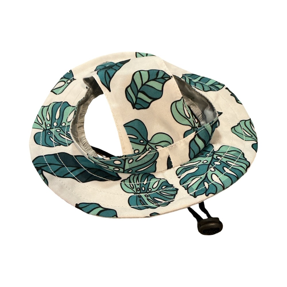 Heart To Tail Pet Sun Hat Green Monstera Leaf Print Bucket Hat M/L Adjustable